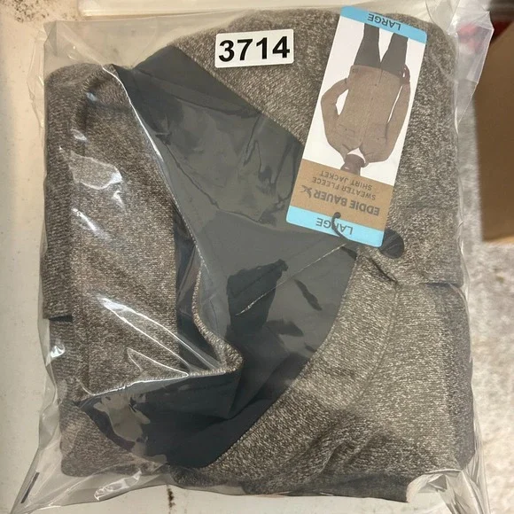 NWT Eddie Bauer Sweater Fleece Shirt Jacket Mens L Turkish Coffee Outdoor Logo - Picture 9 of 9